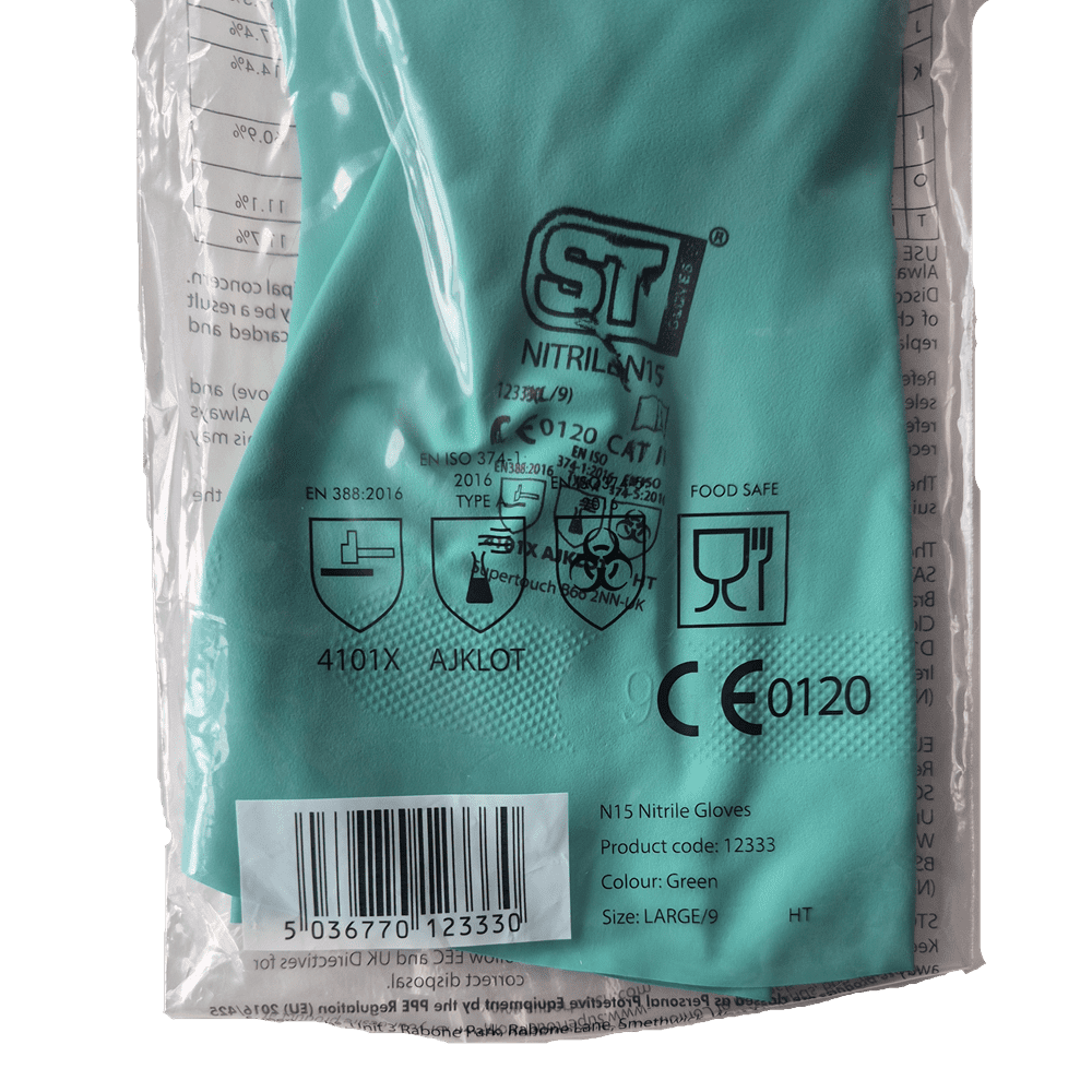 Nitrile N15 Chemical Gloves Green - Image 5