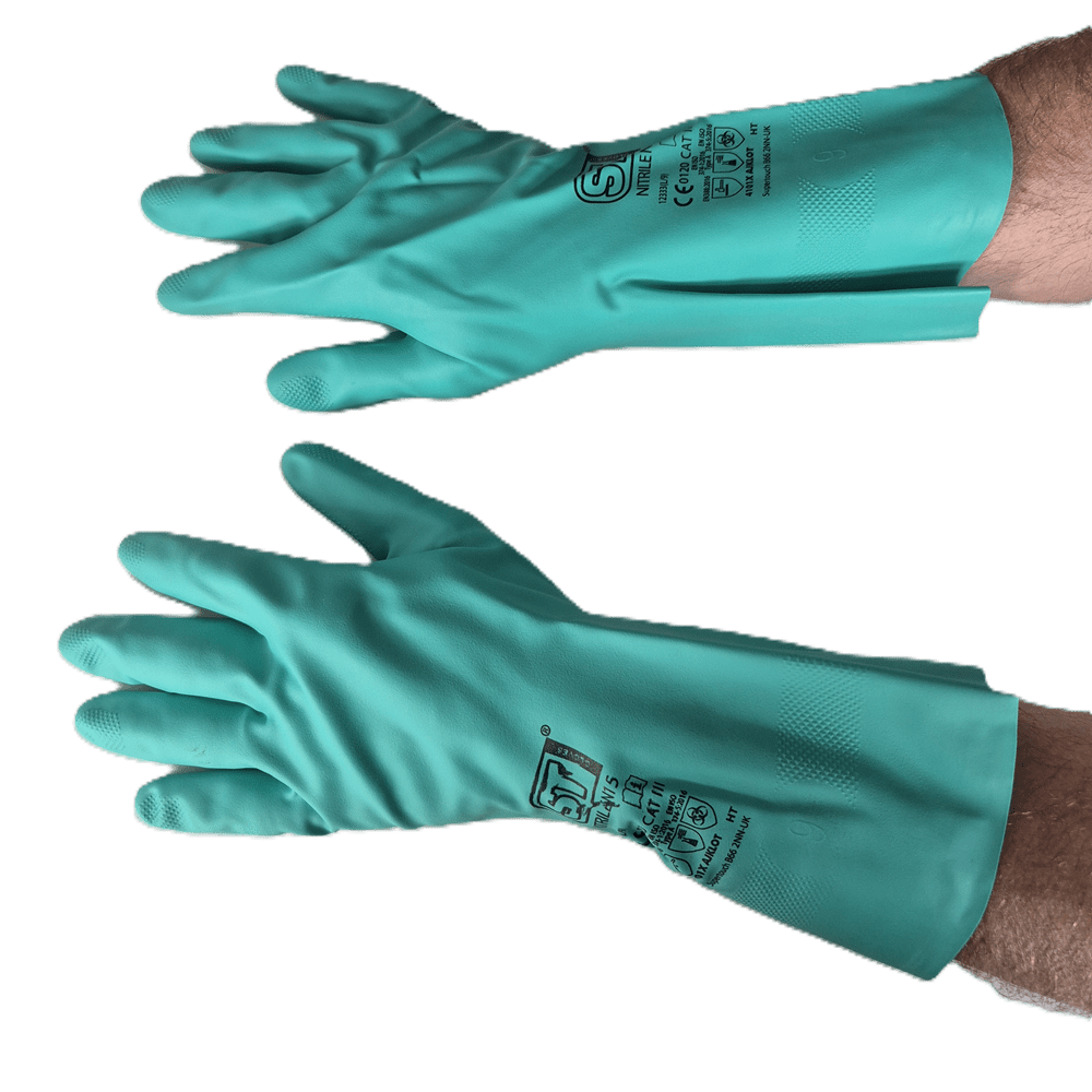 Nitrile N15 Chemical Gloves Green - Image 2