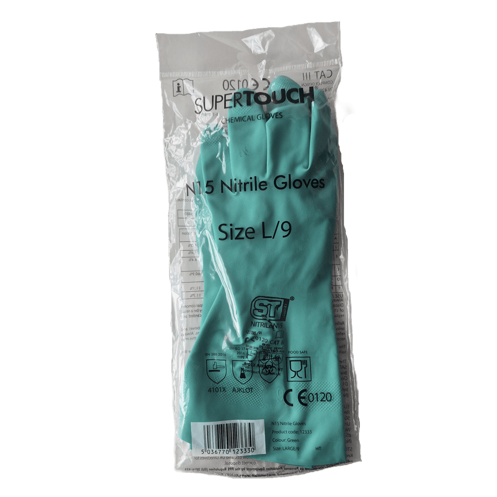 Nitrile N15 Chemical Gloves Green - Image 3