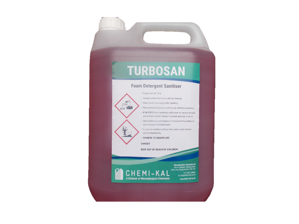 Turbosan Caustic Based Alkaline Foam Detergent Sanitiser (2x5Litre, 20L