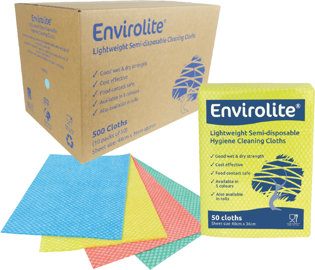 Envirolite Lightweight, Antibacterial, Semi Disposable Cleaning Cloths