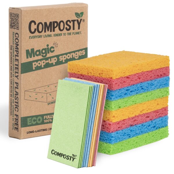 Composty Magic Pop-Up Eco Sponges, Single, Pack 6, Pack 12 - Image 3